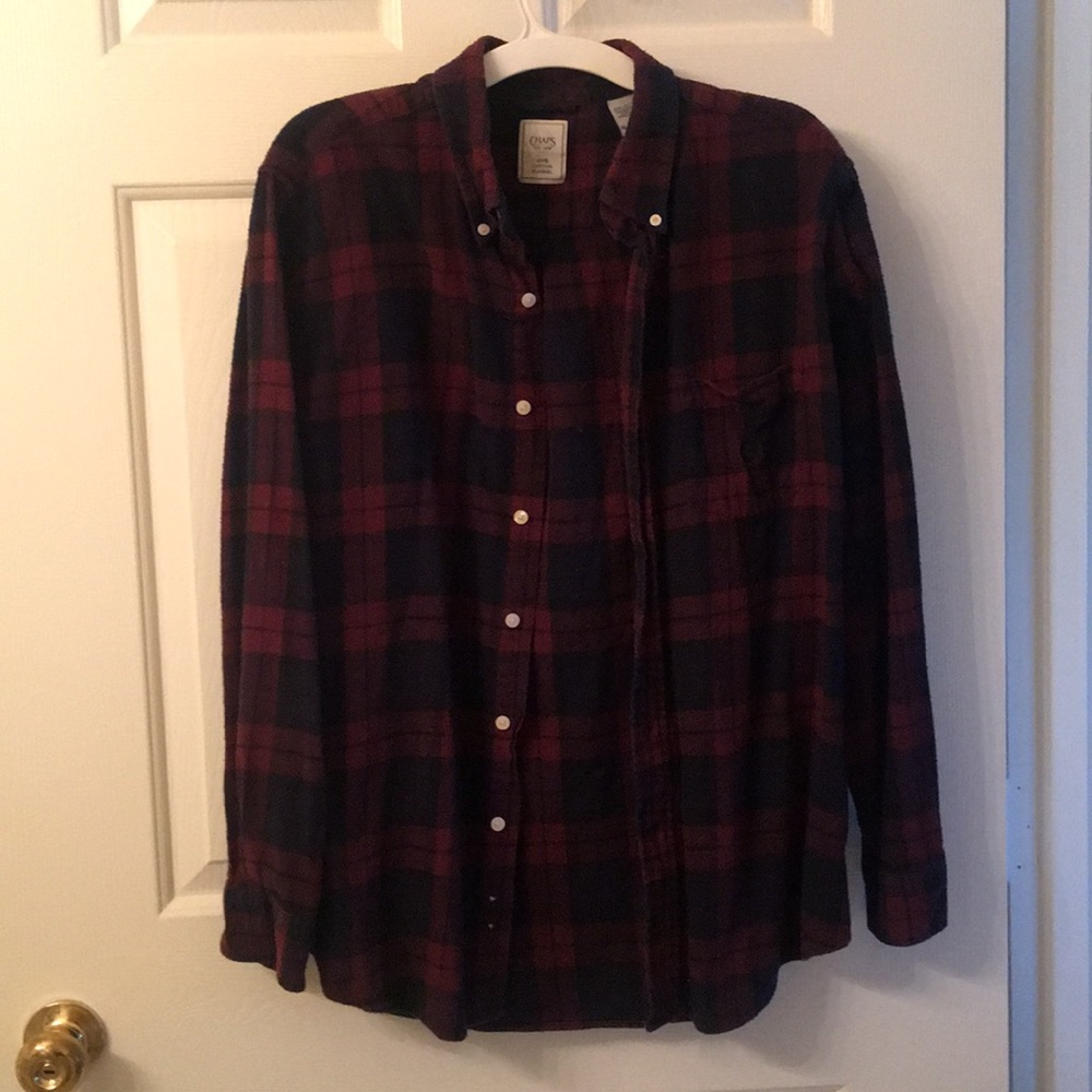 CHAPS cotton flannel Oversized in burgundy